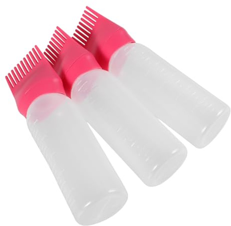 Homoyoyo 3piezas Botella de Tinte Cabello Aplicador de Peine de Raíz Dispensador de Aceite Cabello Frascos Pequeños para Tinte Aplicador para Raíces Uso Salón Hogar