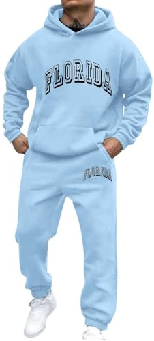 CEWIFO Tuta Uomo Invernale Completo da per Il Tempo Libero all'Aria Aperta, Elegante Set con Cappuccio E Stampa di Lettere Uscite Informali Un Comodo Abbigliamento Quotidiano. Ginnastica