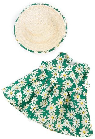 Uteruik Robe de poupée de 46 cm avec Chapeau de Paille pour poupées American Girl de 46 cm - Accessoire de Costume imprimé Floral (#D)