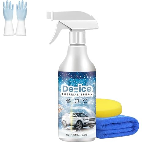 Loodion Windshield Deicer Spray - Deicer for Car Windshield, Fast Acting Ice Melt Formula for Car (120 ml /4 fl oz,1Pcs)