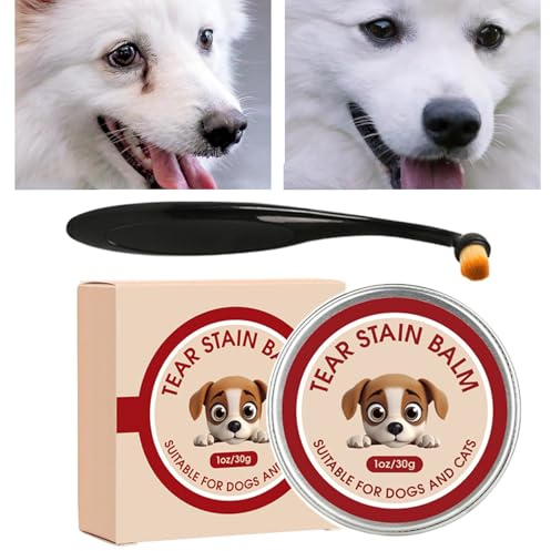 Rimuovi lacrimazione per cani – 40 g lavaggio occhi cane, balsamo cura occhi con pennello | Toelettatura, igiene degli animali domestici, detergente Oc?hi cucciolo, salone, clinica veterinaria, casa,