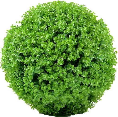 Palla Topiaria Appesa Artificiale 20 Cm, Palle Topiarie Artificiali All'aperto, Palle di Bosso Finto, Palla di Bosso Finto Decorazione della Parete per Interni Esterni Giardino Balcone, C, 25cm