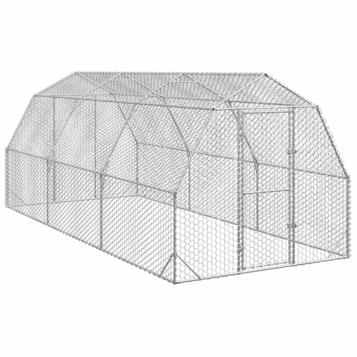 Massbinet Hühnerstall Tiergehege Freilaufgehege für Hühner Hasen Kleintiere Kaninchen Stall Kaninchenauslauf Hasenauslauf Auslauf 2,5x6x2,25 m Verzinkter Stahl