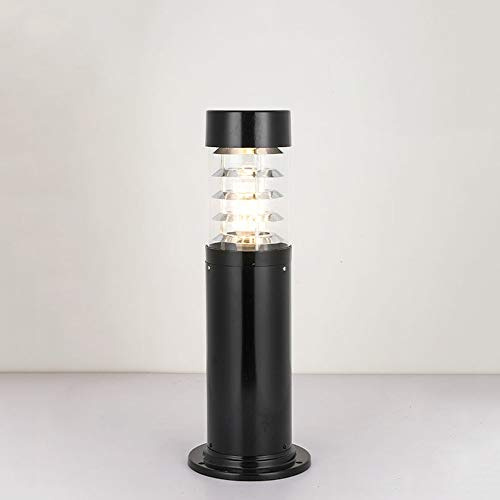 LVSEWOA Lámpara de Exterior Moderna Tipo bolardo cilíndrico de Aluminio Fundido a presión con protección IP65 y LED para césped, Patio y Porche.