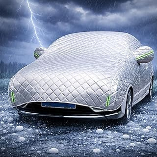 Telo Copriauto Antigrandine Per Lancia Ypsilon 2011-2024, Mezza Copertura per Auto SUV Berlina, Telo Semipermeabile Impermeabile Antigrandine Protezione da Grandine Neve e Ghiaccio df450b