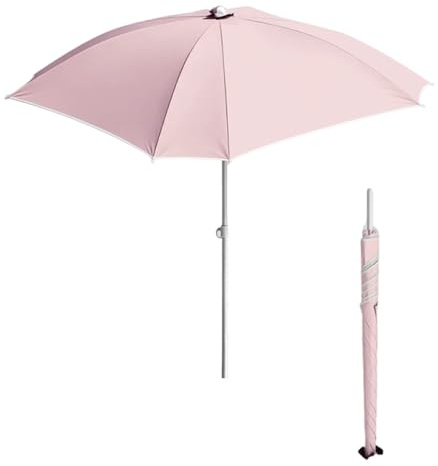 Generico Ombrellone da Giardino Portatile da 180/200/220/240 cm, Ombrellone da Spiaggia Quadrato con Protezione UV per Picnic, Giardino, Piscina(Pink,180cm/6ft)
