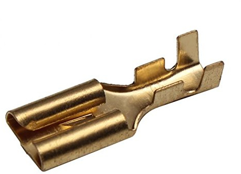 100 Flachsteckhülsen 7,8mm 1,5-2,5 mm² Kabelschuh unisoliert mit Rasternase