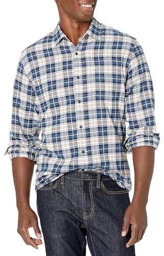Amazon Essentials Herren Langarm-Flanellhemd