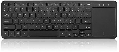 Adesso WKB-4050UB Teclado inalámbrico con panel táctil integrado, tecnología RF de 24 GHz, teclas de interruptor de tijera ultrafinas, rango de 30 pies, receptor inalámbrico USB | Tecnología RF de 24 GHz, teclas de interruptor de tijera ultrafinas, rango de 30 pies, receptor inalámbrico USB