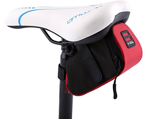 Bolsa de sillín de bicicleta, Bicicleta, asiento debajo de la cola, cola, bolsa de transporte trasera, accesorio de ciclismo(rojo)