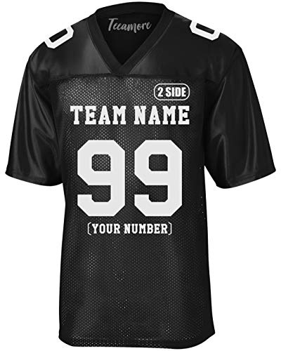 Custom Replica Football Jerseys for Men Personalized Add Your Team Name Number Black
