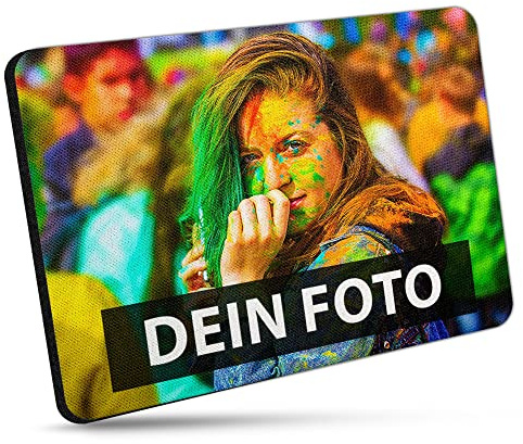 Bedrucktes Mauspad mit eigenem Foto und Text indivduell selbst gestalten - rutschfestes Stoff-Mousepad für Computer und Laptop - Rechteck - 27cm x 19cm - Stärke 3mm
