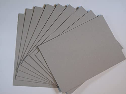PROTECTAFILE 10 Pack A6 Grey Board 2000mic 2mm - Sturdy Cardboard Sheets for Crafts and DIY Projects - Designer Kraft Heavy Duty Chipboard Sheets - Bookbinding Supplies Cover