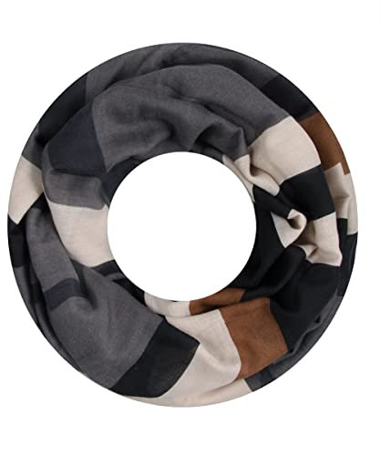 Majea Damen Loop Schal Schlauchschal Halstuch (880027) (grau 1)