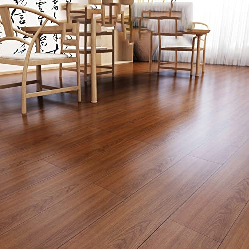 HARICSET Klebefliesen Boden PVC Bodenbelag Selbstklebend Holzoptik Natur Vinylboden Selbstklebend Holzoptik Tapete Linolium Fußbodenbelag PVC Küche Wasserdicht Bodenbelag Bad(Size:10sqm,Color:810-9)
