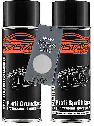 TRISTARcolor Autolack Set Spraydosen für VW LZ49 High Gloss Felgen Metallic | für VW / Volkswagen, Set aus Grundlack + Basislack, Sprühdosen 400ml