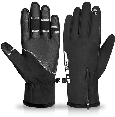 ihuan Winterhandschuhe Herren Damen Winter Warm, Thermo Wasserdicht Handschuhe, Winter Fahrradhandschuhe Herren Damen Für Laufen Wandern Radfahren Geschenke