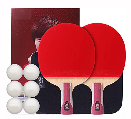 Tischtennisschläger-Set, Tischtennisschläger für Anfänger und Fortgeschrittene für Freizeitaktivitäten mit der Familie, ITTF-zugelassenes 2-Spieler-Set/B