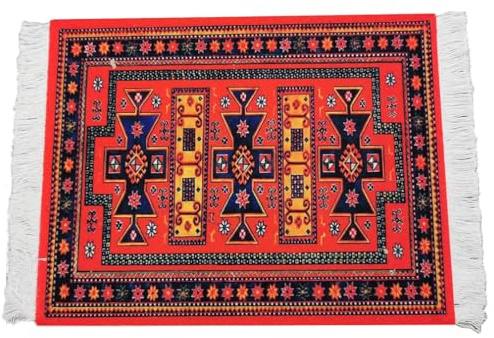 Mini Teppich Mauspad mit Quaste Oriental Persian Mouse Pad 28x18 cm | Kreative Orientteppich Muster, Perserteppich, Rutschfeste Gummibasis, Kleiner Teppich Tisch Mousepad, Matte
