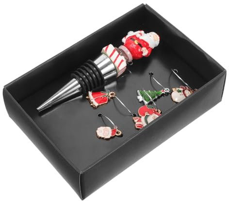 Mikinona Wine Bottle Caps Set of 6 Metal Wine Stoppers with Bottle Sealing Plug