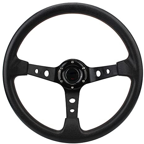 Volante Sportivo,Volante Auto Ruote dello sterzo da corsa auto universale con FAI DA TE PU 14 pollici for auto da corsa Drifting Sport Volante
