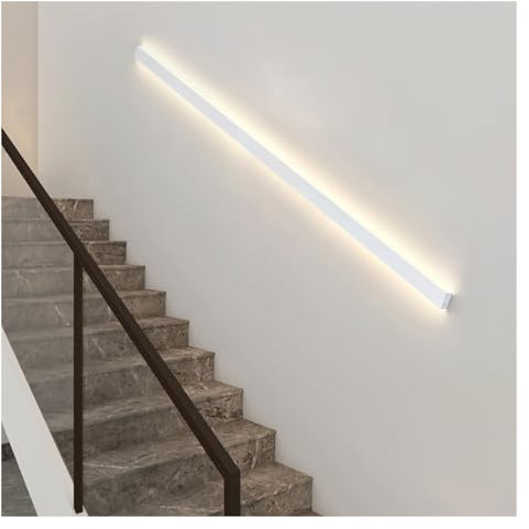 Xiaoxu LED-Lichthandläufe für Innentreppen, Treppengeländer aus mattiertem Aluminium, rutschfeste Wandhandläufe für Außentreppen, Veranda-Eingang (Farbe: Weiß1, Größe: 280 cm)