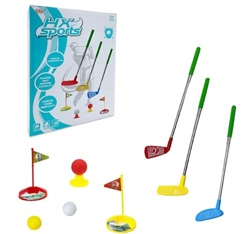 ZUNIPLEX Kids Golf Clubs Set,Adjustable Length to Suit Child's Height,Toddler Golf Set,Mini Golf Game,Indoor & Outdoor Sports Toys for Boys & Girls Aged 3 4 5 6