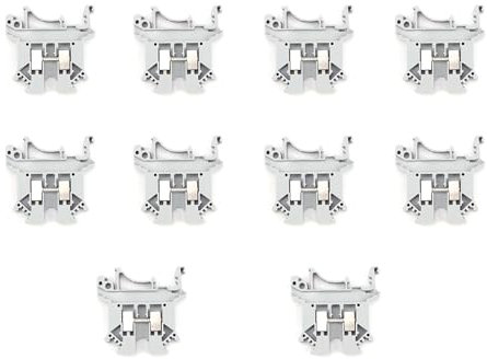 SHENGYIG 10 Piezas DIN Bloque de Terminales UK2.5, Conector Carril, Nailon + Cobre UK2.5 Conectores Universal Enchufe Gris, Firmemente Fijado, para Cableado