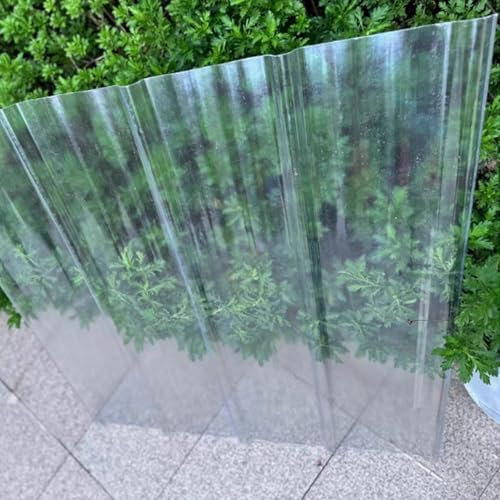 Transparent Kurzrollen,Lichtwellplatten,Wandblech Dachblech,Isolierendes/UV-Beständiges/Stumm Dachmaterial,FRP-Tageslichtplatten,für Gewächshaus Carports,1mm (0.9x1.6m/35x63in,6 Pcs)