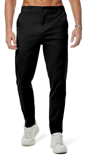JMIERR Chino Hose Herren Baumwolle Business Männer mit Taschen | Anzughose Herren,Jogginghose,Sweatpants,Cargohose,Bequeme Stof,mit Kordelzug,Elastische Taille,mit Taschen,Freizeit,Golf