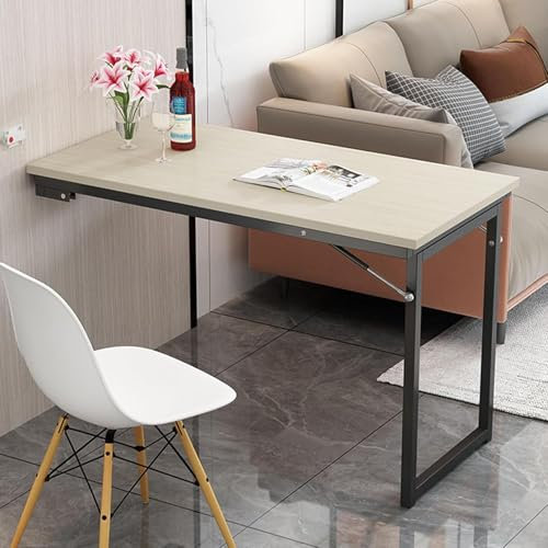 Ausziehbarer Esstisch mit großer Arbeitsplatte, robuster Wand-Klapptisch für Wohnzimmer, Esszimmer, starkes Stahlrohr für hohe Tragfähigkeit
