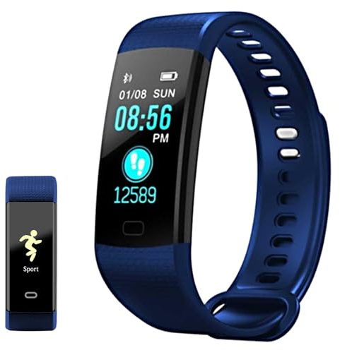 iSTYLE Fitness Tracker, Health Heart Rate Monitor Sleep Monitor, Bluetooth Smart Watch, Waterproof Sport Activity Tracker Step Pedometer Calorie Counter (Blue)