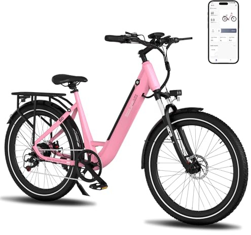 RCB G6 Erwachsene E Bike, 27,5-Zoll-City Elektrofahrrad, NFC/APP-Start, 36 V 10.4Ah Herausnehmbare Batterie, Reichweite 50km, E-Bike für Männer und Frauen für Pendler