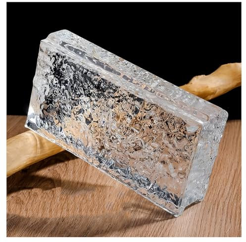 Zfmnoyev Bloques De Vidrio, Ladrillos De Cristal Macizo De Doble Cara, Aislamiento Acústico Y Transmisión De Luz, para Divisiones De Espacios Y Decoración Arquitectónica(Clear-B)