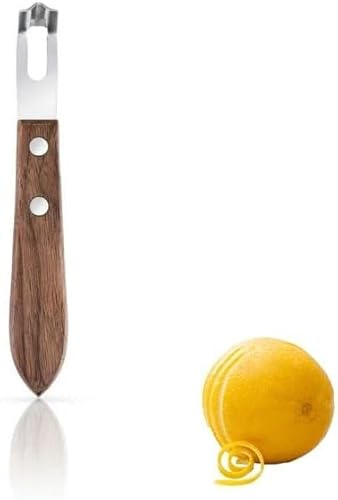 1 Pc Brown Lightweight Channel Knife and Lemon Zester Tool- Stainless Steel Peeler with Ultra Sharp Rind Twist Tool for Orange and Citrus Fruit - Kitchen Grater, Slicer