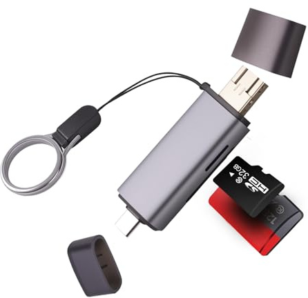 SD Card Reader USB C & USB 3.0 Memory Card Reader Dual Connector USB C Card Reader High-Speed Micro SD Card Reader Supports SD/Micro SD/TF/SDHC/SDXC/MMC-Compatible with Windows,Os