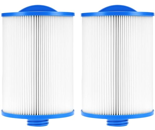 QWORK® 2 Piezas Cartucho Filtro hidromasaje, Filtro depuradora Piscina Repuesto, Compatible con Unicel 6CH-940, PWW50P3