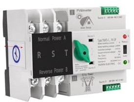 Onduleur photovoltaïque ATS rail 2P 3P 4P, double puissance, commutateur de sélection de conversion automatique, ininterrompu, 63A, 100A, 125A, énergie solaire photovoltaïque(3P,100A PV)