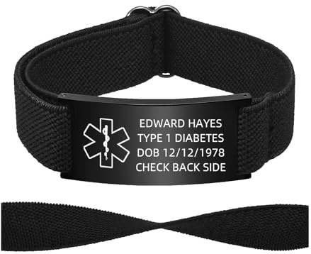 Personalisierte Armband Notfallarmband Kinder Erwachsene - Verstellbares Elastische Nylon Sport SOS Armband mit Name Telefonnummer Notfall Armbänder Herren Damen Jungen Mädchen