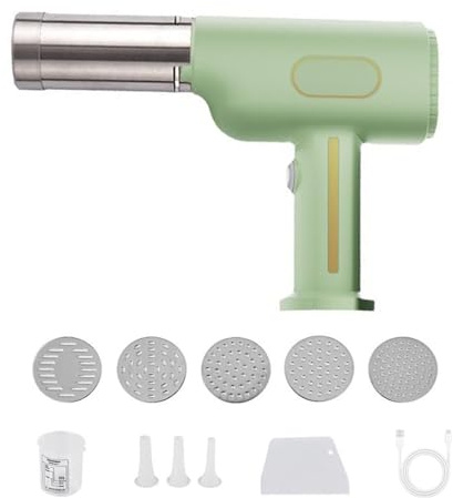 lopituwe Machine à pâtes électrique pour tasse à mesurer facile et corps en acier inoxydable Machine nouilles portable avec coupe-pâtes 5 types de moules pour le visage pâtes automatique 5