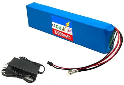 E-Bike Pedelec Akku 36V 32Ah, Fahrrad Akkupack 36V Eingebauter BMS Wasserdichter PVC-Akku 10S3P Elektro-Fahrrad Batterie Für 250W-1000W Motor Mit Ladegerät
