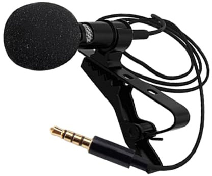 ABOOFAN Noise Reduction Lavalier Microphone Condenser Mic with Cable and Adapter for Vlogging Interviews Podcasting Live Streaming
