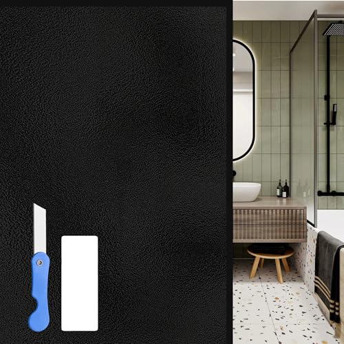 Vinilos para Cristales 50 x 200 cm Translucido Vinilo Ventana Privacidad Mayor Privacidad y Protección de Los Rayos UV para Dormitorios, Baños y Oficinas, Negro