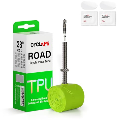TPU Schlauch Rennrad 38g Ultraleichter Kompatibel mit 700 x18/23/25/28/30/32C - Fahrradschlauch Metall Herausnehmbarer Presta-Ventil 45/60/80mm (1P-700c X 18-32c (60mm Valve))