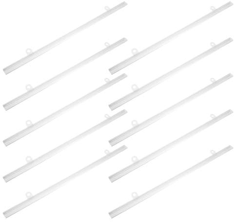 Zerodeko Barra Appendiposter in Pvc 40 Cm Set da 10 Pezzi Ganci Adesivi per Espositori Pubblicitari, Cornici a Scorrimento per Poster, per Centri Commerciali e Supermercati