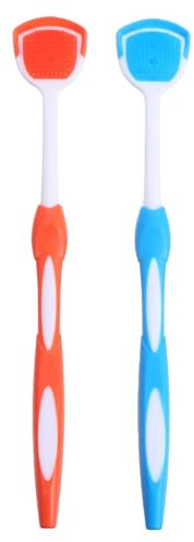 CRAFTHROU Spazzolino per Lingua 2 Pezzi in Plastica Nano Setole Ultrasottili per Pulizia Profonda e Igiene Orale per Alito Fresco