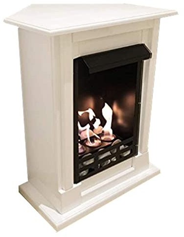 XXL Ethanol und Gelkamin Eckkamin Modell Jupiter Hochglanz (MA) Weiss Incl. 21 Teiliges Zubehör