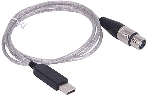 USB zu DMX 512 Schnittstellenadapter Controller DMX512 PC Bühnenbeleuchtung Controller Dimmer Dongle RS485 Serial 3pin XLR Konverter Unterstützung Freestyler Software (1,8 m, schwarzes USB Shell)