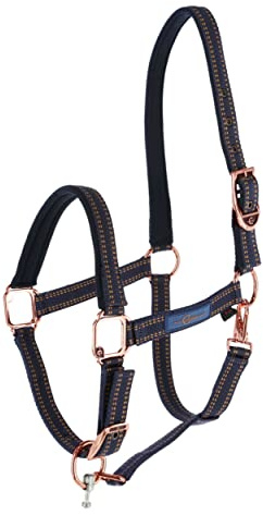 GOLEYGO Pferdehalfter System, blau/Caramel, XFull