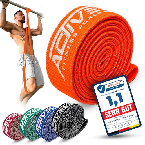 ACTIVEVIKINGS Fascia fitness di alta qualità per il tuo fitness, fasce in tessuto perfette per lo sviluppo muscolare, fasce di resistenza, bande di resistenza